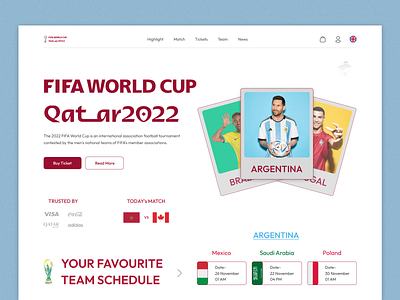 FIFA WORLD CUP 2022 ⚽ 2022 fifa figma football landingpage qatar uiux website websitedesign worldcup