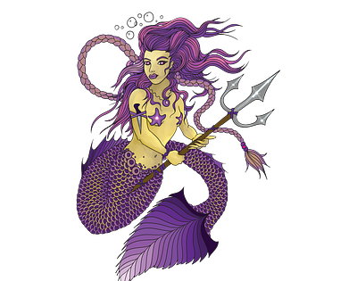 Violet Mermaid design graphic design illustration vector