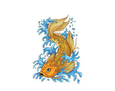 Gold Koi Tat design graphic design illustration