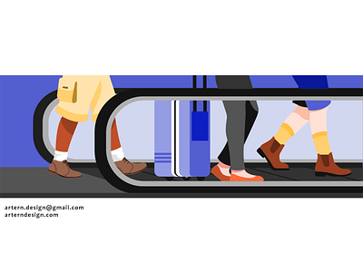 @Uber Travel ads airport branding campaign character commercial cycle design.travel illustration illustrator people uber vector walk
