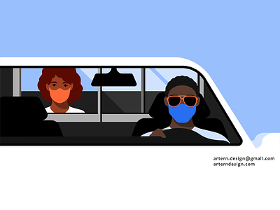 @Uber Safety artwork branding car character covid design designer graphic illo illustration illustrator mask safety spot ui ux vector