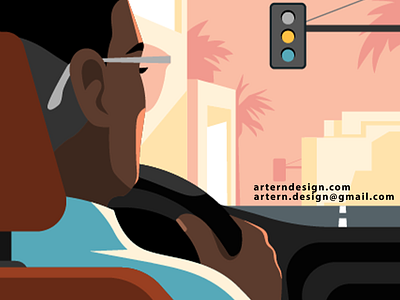 @Uber Driver ads branding character commercial design driver graphic illo illustration illustrator minimal negative sunset uber vector