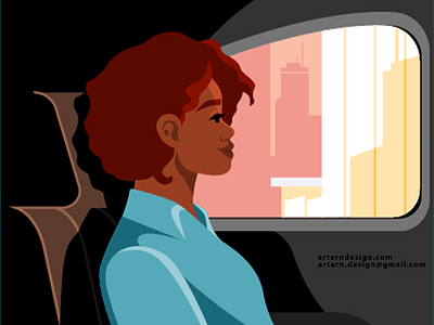 @Uber Passenger XL ads artwork branding character commercial design graphic illustration illustrator lovely minimal orange spot sunset vector