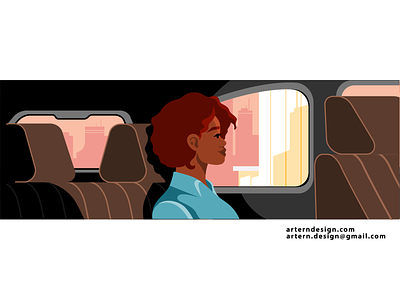 @Uber Passenger Comfort branding character design girl illustration illustrator inspo minimal negativespace passenger rider spot sunset uber vector woman