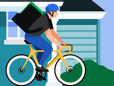 @Uber Carousel Courier bike branding character courier delivery design designer eats food graphic home house illustration illustrator logo rider spot uber ux vector