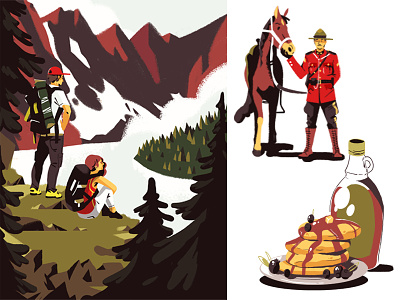 Trip to Canada app art canada design graphic illustration landscpe magazine spots travel trip uxui vector web