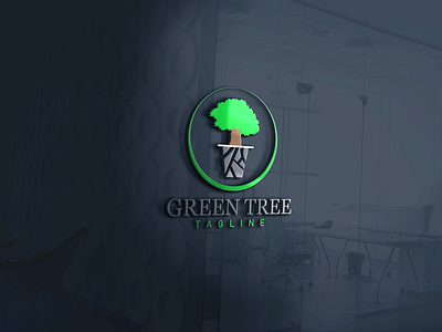 green tree 3d animation branding construction logo design graphic design illustration logo logo maker minimalist mor motion graphics real estate logo ui vector