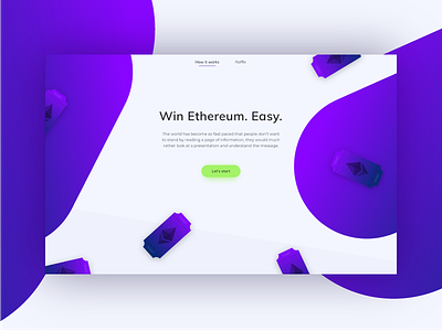 Ethereum Lotterry contrast crypto currency design ethereum gradient lottery purple ticket ui web