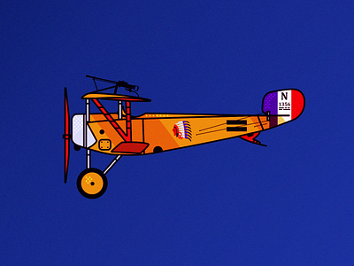 Airplane illustration airplane blue bold design flat french grain illustration orange texture vector war