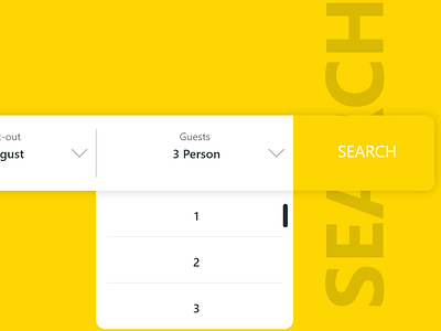 Booking website search bar