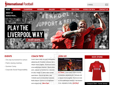Football clean football soccer web design website white
