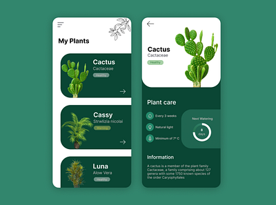 Plant app app design figma illustration minimalist plant ui ux