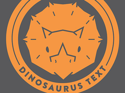 Dino badge dinosaur grey horns minimal orange shirt triceratops