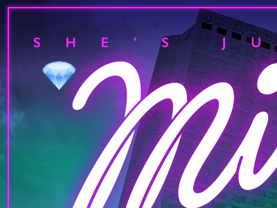 Neon Miley promo emoji gradient miley neon script
