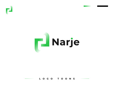 Narje logo design agency branding clean design gradient graphic design green logo modern profesional tech top