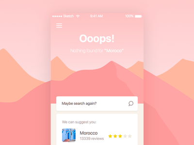 Oooops! Travel app search for iOS