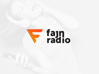 Fajn radio brand concept logo radio