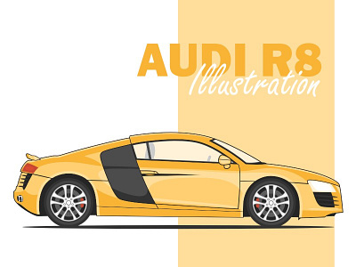 Audi R8 Illustration audi car cars concept design flat freelance illustration material poster ui vector