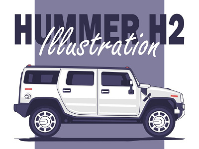 Hummer H2 Illustration car cars design designs flat freelance hummer illustration illustrator ui vector vectors