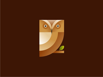 Owl geometry gradients illustration logo owl