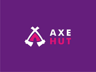 Axe Hut axe hut icon illustration letter logo mascot symbol