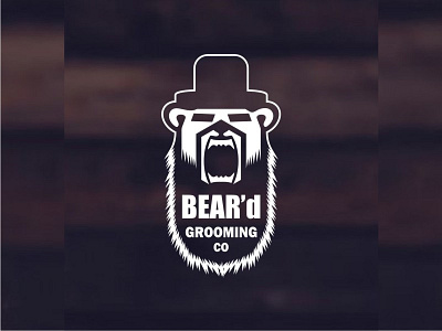 Bear'd bear beard hair icon illustration logo mascot symbol