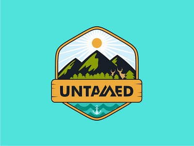 Untamed design icon illustration logo mountain outdoor sea symbol vector