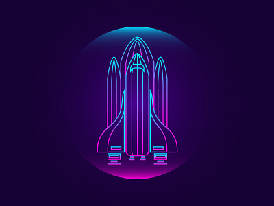 SpaceShip design futuristic illustration modern neon rocket spaceship vector vectorart