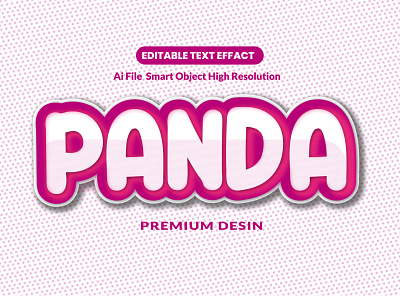 Panda 3d Text Effect design 2023 3d text text effact vactor