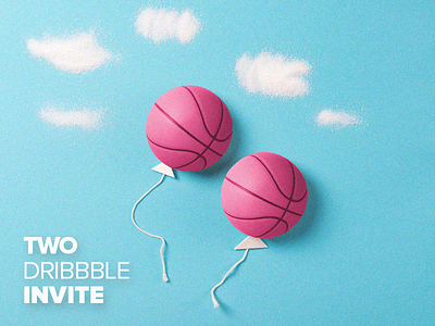 2 Dribbble Invite ball draft drafted dribbble giveaway invitation invite invites join sky