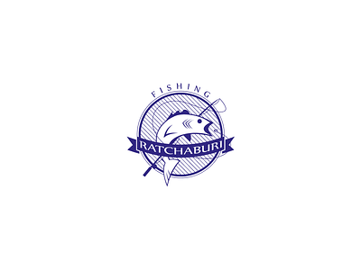 Fishing Club Ratchaburi branding club fish fishing logo logo design logotype thailand vintage