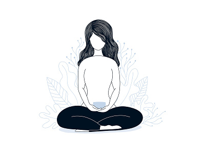 Yoga calm design digital drawing girl illustration illustration meditation portraits ui woman yoga yoga pose