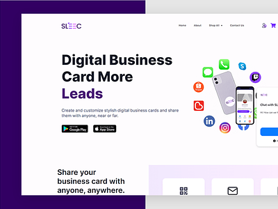 Digital Business Card Landing page Design business digital business card nfc tag website ui