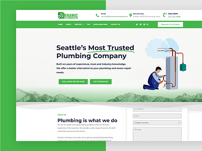 Plumbing Service Website Design & Development landing page plumbing service website ui website