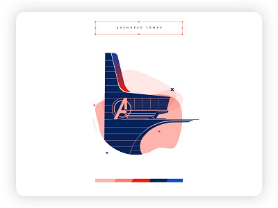 Avengers Tower Spot Illustration. avengers captain america dribbbble flat illustration graphic design hulk illustration ironman logo marvel thor tower