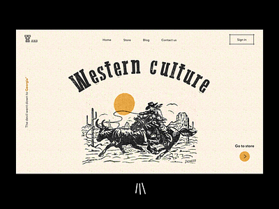 Web header - Western culture design graphic design header hero minimal typography ui ux web website western