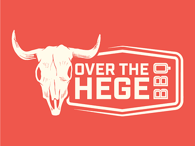 Over the Hege BBQ barbecue bbq cow skull logo skull western
