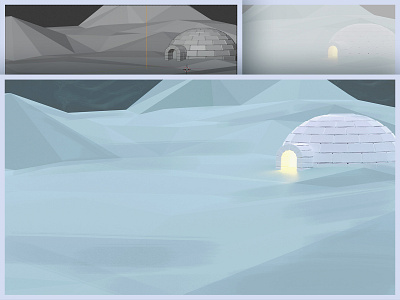 Background Design 3d 3d art 3d illustration blender blender3d design igloo polar scene