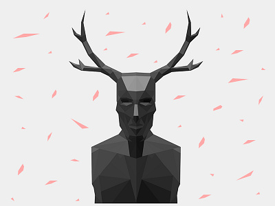 The Stag hannibal lowpoly minimal shapes show tv