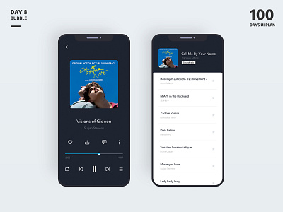 Music player-App album app clean design disk list mobile music music app player typography ui ux volume