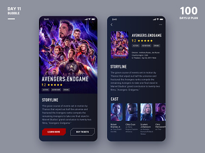 Movie-App app application avengersendgame cinema design mobile movie ui ux