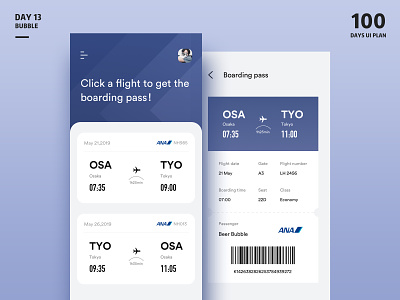Boarding pass-App aircraft app application clean design flight app plane ticket ui white