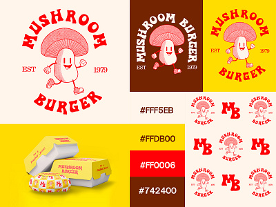 Mushroom Burger Rebrand branding design logo vector