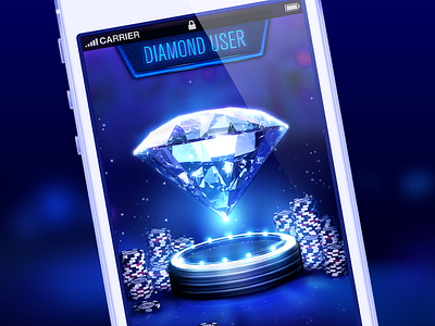 WSOP 3d app composition diamond fire flags marketing neon poker reflection smoke