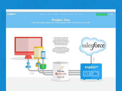 Implisit Product Tour Shot brand crm dashboard data flat illustration landing page product