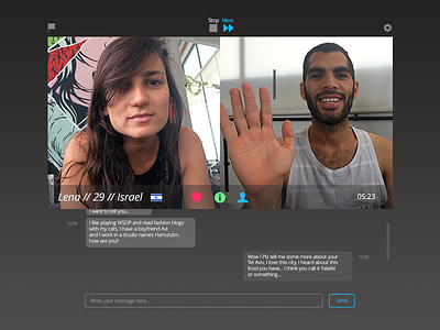 PeaceTube Video Interface call chat connection dashboard ui video interface