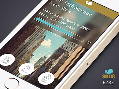 Ezbz App address app bar blur icons navigator new york street ui