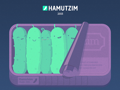 Hamutzim - New Year Post 2015 flat illustration marketing new pickels smile year