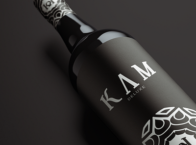 KAM deluxe black brand identity branding design graphic design logo luxury mockup packaging packaging design premium red wine typography vector wine
