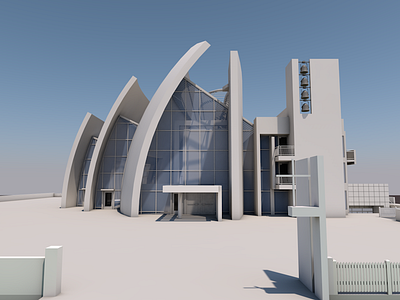 Church of 2000 2 architecture building c4d photoshop